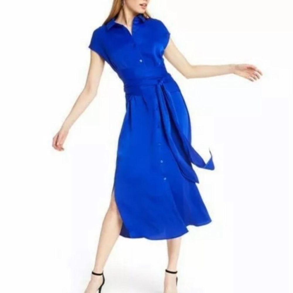 cushnie blue dress Silk Midi Length Dress
